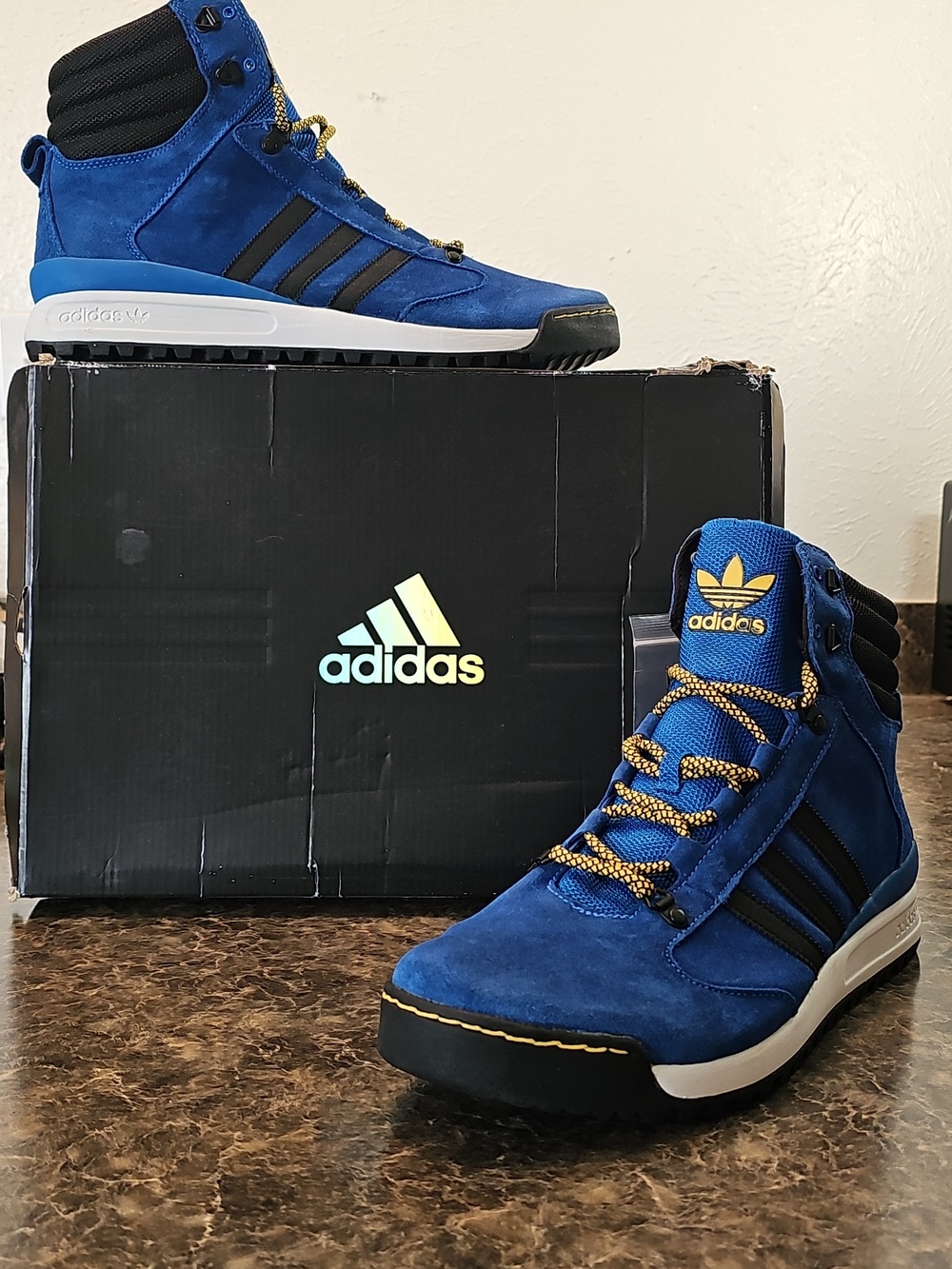 adidas Originals Fourteener Blue Suede Mens Sneaker Hiking Boots G50575 Sz 12.5